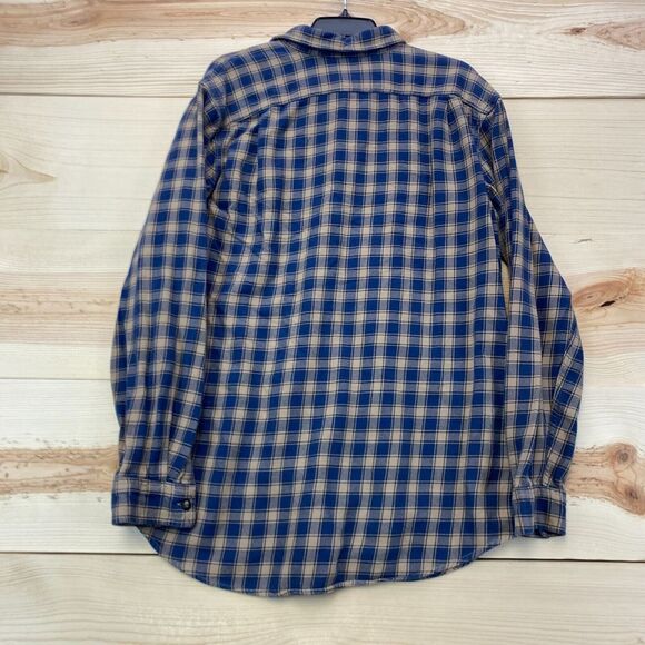 Eddie Bauer Shirt Mens Large Blue Brown Button Up Long Sleeve Plaid Outdoors - Picture 10 of 13